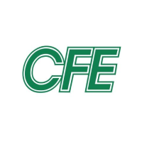 Logotipo verde de CFE sobre fondo blanco
